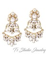 Gold Pearl and Crystal Bridal Earrings