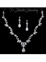 Cubic Zirconia Bridal Necklace and Earrings Set