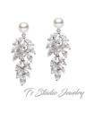 Pearl and Marquise CZ Bridal Earrings