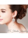 Pearl and Crystal Bridal Bracelet & Earrings Set Pearl and Crystal Bridal Bracelet & Earrings Set