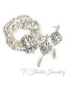 Vintage Style Pearl and Crystal Rhinestone Bridal Bracelet