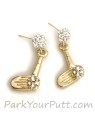 Gold Golf Club Earrings