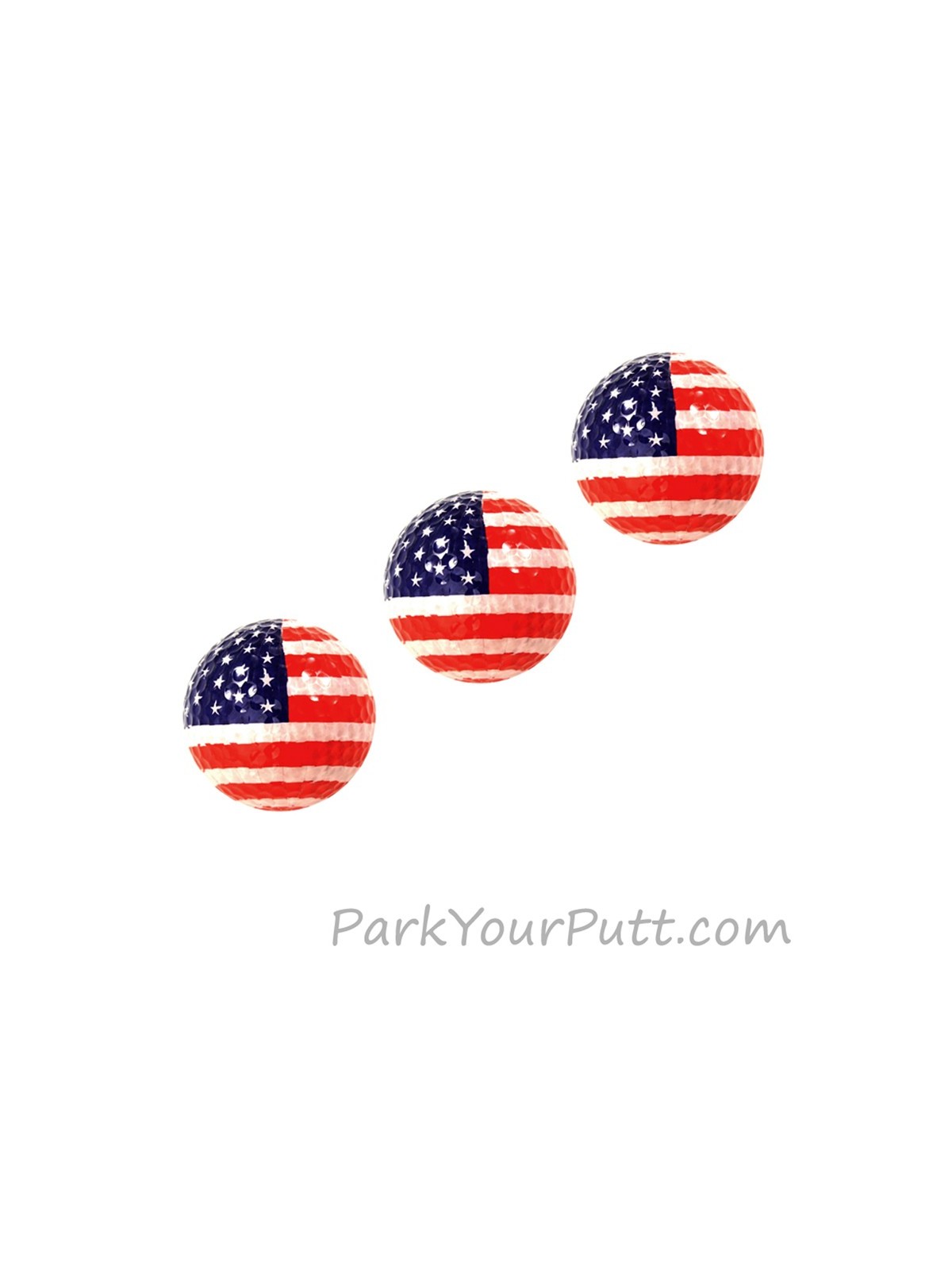 USA American Flag Golf Balls Red White Blue