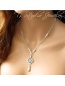 Pearl & Silver Chain Bridal Necklace