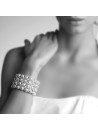 Chunky Gray Pearl Cuff Bridal Bracelet