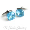 Crystal Clear Cushion Cut Swarovski Crystal Cufflinks