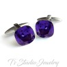 Swarovski Amethyst Cushion Cut Crystal Cufflinks