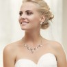 Freshwater Pearl and Cubic Zirconia Crystal Rhinestone Necklace Earrings and Bridal Wedding Jewelry Set