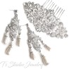 Romantic Vintage Style Rhinestone Crystal and Pearl Chandelier Bridal Earrings - White or Ivory Swarovski Pearl Wedding Jewelry