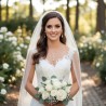 Pearl Back Drop Bridal Necklace & Earrings Wedding Jewelry Set with CZ crystals