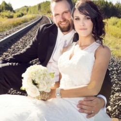3 Strand Pearl Bridal Wedding Necklace with Offset Crystal Centerpiece