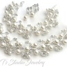 Pearl & Crystal Bridal Wedding Jewelry Necklace Bracelet Earrings Set