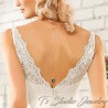 Backdrop Bridal Wedding Necklace Earring Set Something Blue Jewelry