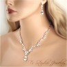 Cubic Zirconia Crystal Bridal Wedding Necklace and Earring Jewelry Set