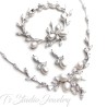 Freshwater Pearl Cubic Zirconia Necklace Earrings Bridal Jewelry Set