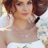 Freshwater Pearl CZ Necklace, Bracelet and Earrings Bridal Jewelry Set