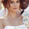 Freshwater Pearl Cubic Zirconia Necklace Earrings Bridal Jewelry Set