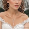 Pearl and Crystal Pave Chandelier Bridal Necklace and Earrings Set