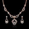 Rose Gold and Crystal Bridal Necklace and Earring Set