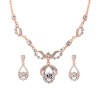 Rose Gold and Crystal Bridal Necklace and Earring Set