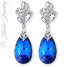 Something Blue Crystal Necklace Earrings Bridesmaid Jewelry Gift Set