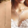 Backdrop bridal pave vine leaf cubic zirconia crystal necklace earrings set