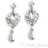Pearl Bridal Chandelier Earrings - Vintage Style Wedding Jewelry