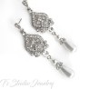 Gold and Pearl Crystal Chandelier Bridal Earrings