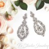 CZ Cubic Zirconia Rhinestone Crystal Bridal Chandelier Hoop Earrings