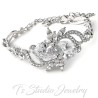 CZ Cubic Zirconia Rhinestone Crystal Bridal Chandelier Hoop Earrings