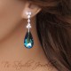 Peacock Blue Crystal Chandelier Earrings