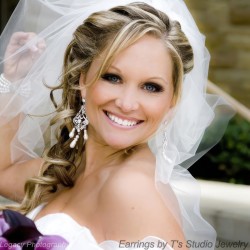 Long Pearl Bridal Chandelier Earrings - Statement Wedding Jewelry