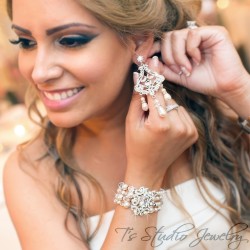 Long Pearl Bridal Chandelier Earrings - Statement Wedding Jewelry