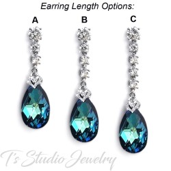 Something Blue Chandelier Bridal Wedding or Bridesmaid Earrings