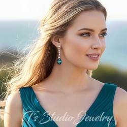 Something Blue Chandelier Bridal Wedding or Bridesmaid Earrings