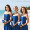 Blue Starfish Pearl Bridesmaid Gift Earrings - Beach Theme Wedding