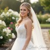 Bridal Earrings CZ Cubic Zirconia Crystal Flower with Teardrop Pearls