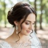 Silver Pave Teardrop Pearl Bridal Chandelier Wedding Jewelry Earrings
