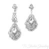 Vintage Great Gatsby Silver Clear Bridal Chandelier Wedding Earrings