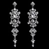 Long Rhinestone Crystal Pageant or Prom Earrings - Statement Earrings