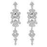 Long Rhinestone Crystal Pageant or Prom Earrings - Statement Earrings