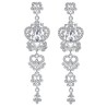 Long Rhinestone Crystal Pageant or Prom Earrings - Statement Earrings
