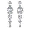 Long Rhinestone Crystal Pageant or Prom Earrings - Statement Earrings