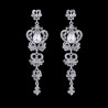 Long Rhinestone Crystal Pageant or Prom Earrings - Statement Earrings
