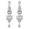 Long Rhinestone Crystal Pageant or Prom Earrings - Statement Earrings