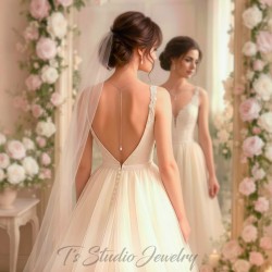 Backdrop Style Pearl Bridal Wedding Necklace and Earring Jewelry Set
