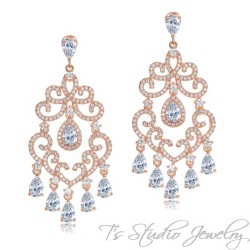Delicate Crystal Chandelier Bridal Earrings