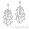 Delicate Crystal Chandelier Bridal Earrings - Silver or Rose Gold