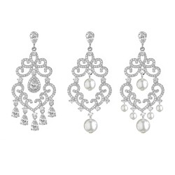 Delicate Crystal Chandelier Bridal Earrings