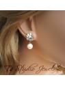 Pearl & Silver Flower Necklace and Earring Set Pearl & Silver Flower Necklace and Earring Set
